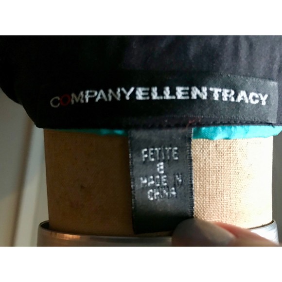 VTG Ellen Tracy Color Block 100% Silk Button Down Shirt Size 8P - Picture 2 of 5